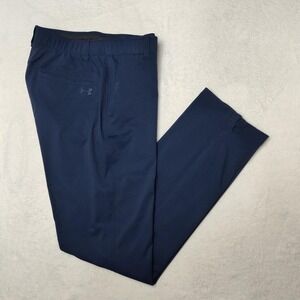 Under Armour Pants Mens 34x34 Blue Golf Performance Stretch Chino Flat Front